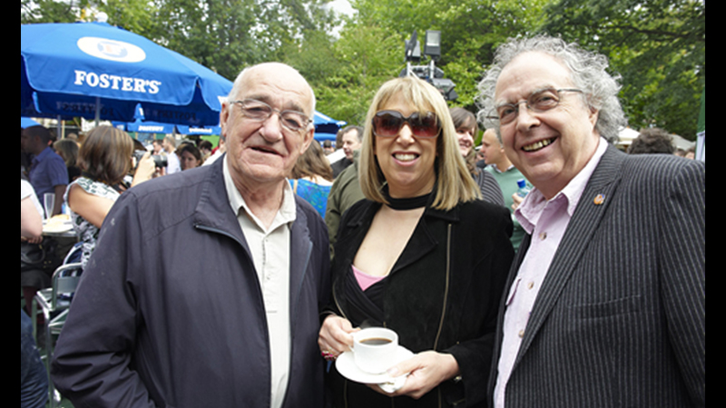 Jim Bowen with Katie and John Plews