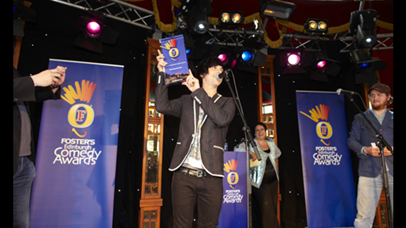 Best Comedy Winner Russell Kane accepting his award