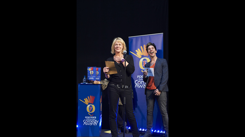 Tania Harrison Announcing the Panel Prize Winners