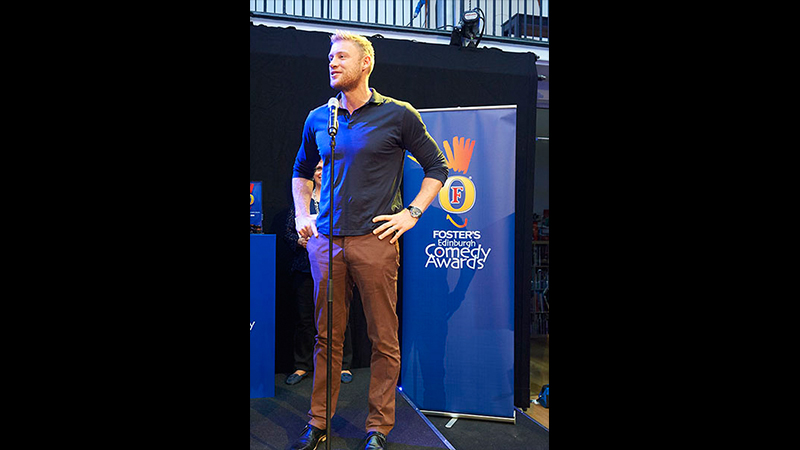 Freddie Flintoff on stage
